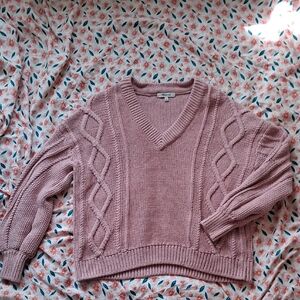Madewell Women's Dusty Pink V-Neck Sweater
